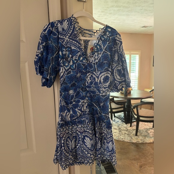 Farm Rio Blue Tile Mini Dees - Picture 3 of 4